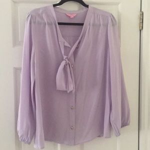 Lilly Pulitzer Tops - Lilly Pulitzer Lavender Silk Top Pussy Bow size L Lilly Pulitzer Tops - Lilly Pulitzer Lavender Silk Top Pussy Bow size L